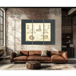 St. George Reef Lighthouse Architectural Plans the Impossible Light Station Blueprint — Framed Wall Art Room View | Bella Fry