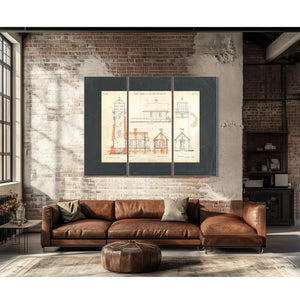 The Cape Blanco Light Station Blueprint Guardian of the Oregon Coast — Framed Wall Art Room View | Bella Frye