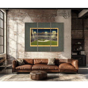 Night Baseball at Yankee Stadium New York City — Framed Wall Art Room View | Bella Frye
