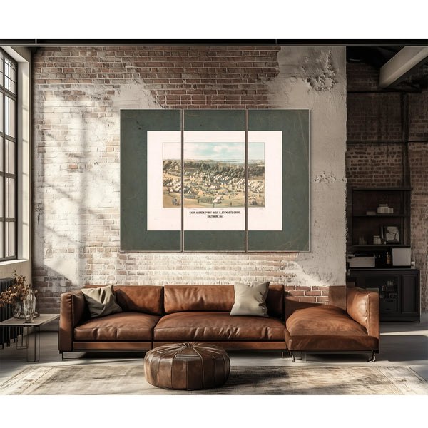 Camp Andrew 17th Rgt Mass V Stewarts Grove Baltimore Md 1861 — Framed Wall Art Room View | Bella Frye