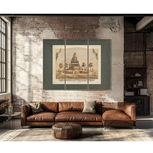 Design of Bronze Monument Commemorative of American Independence 1873 — Framed Wall Art Room View | Bella Frye