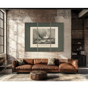 Burning of the Inman Line Steamship City of Montreal on Her Voyage From New — Framed Wall Art Room View | Bella Frye