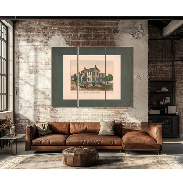 Abraham Lincolns Residence 19th Century — Framed Wall Art Room View | Bella Frye