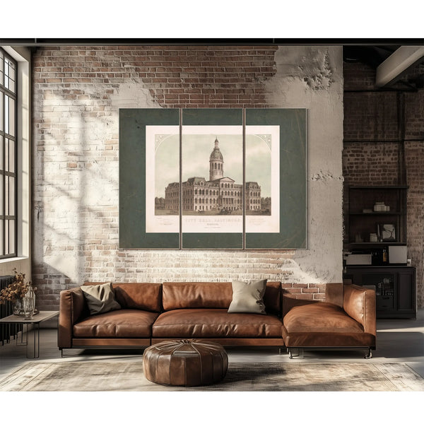 City Hall Baltimore Maryland 1871 — Framed Wall Art Room View | Bella Frye
