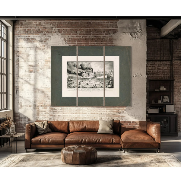 Burning of the Henry Clay Near Yonkers_ While on Her Trip From Albany to New — Framed Wall Art Room View | Bella Frye