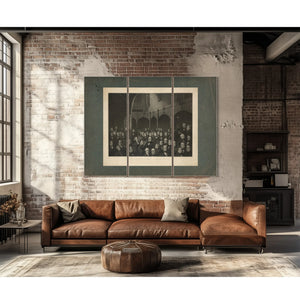 Distinguished Americans at a Meeting of the New York Historical Society 19th — Framed Wall Art Room View | Bella Frye