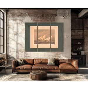 American Yachts Extra Plate for the Americas Cup 1885 Near the Finish Purtia — Framed Wall Art Room View | Bella Frye