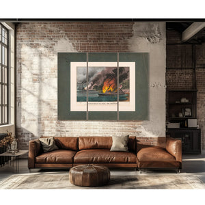 Destruction of the Rebel Ram Arkansas_ by the United States Gunboat Essex on — Framed Wall Art Room View | Bella Frye