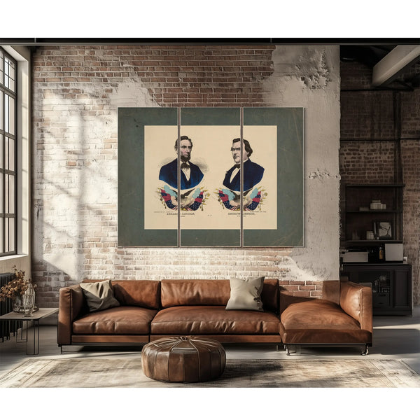 Abraham Lincoln of Illinois Andrew Johnson of Tennessee 1864 — Framed Wall Art Room View | Bella Frye