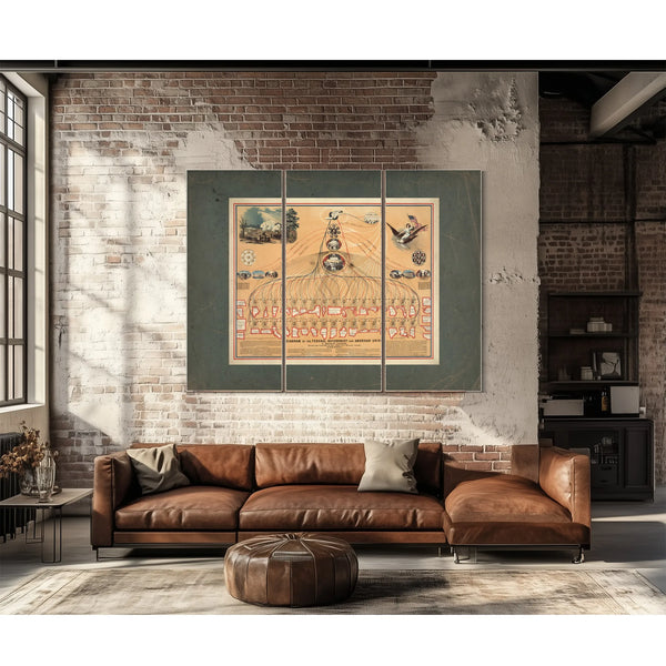 Diagram of the Federal Government and American Union by N Mendal Shafer Atto — Framed Wall Art Room View | Bella Frye
