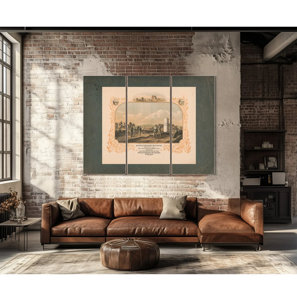 Battle Field of Manassas Fought July 21th 1861 1872 — Framed Wall Art Room View | Bella Frye