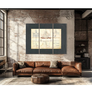 The Keepers Vigil Point Lookout Light Station Blueprint — Framed Wall Art Room View | Bella Frye