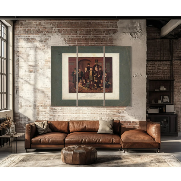 Dl Moody and Jv Farwells First Sunday School Class North Market Hall Chicago — Framed Wall Art Room View | Bella Frye
