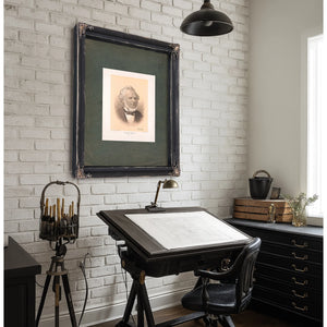 Men of Mark Library Edition Richd M Hoe Inventor of the Hoe Press 1884 — Ebony Framed Canvas Print | Bella Frye