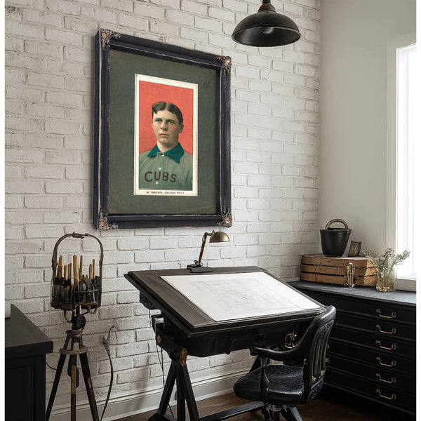 Three Finger Brown Chicago Cubs Baseball Card Portrait 8 — Framed Wall Art Room View | Bella Frye
