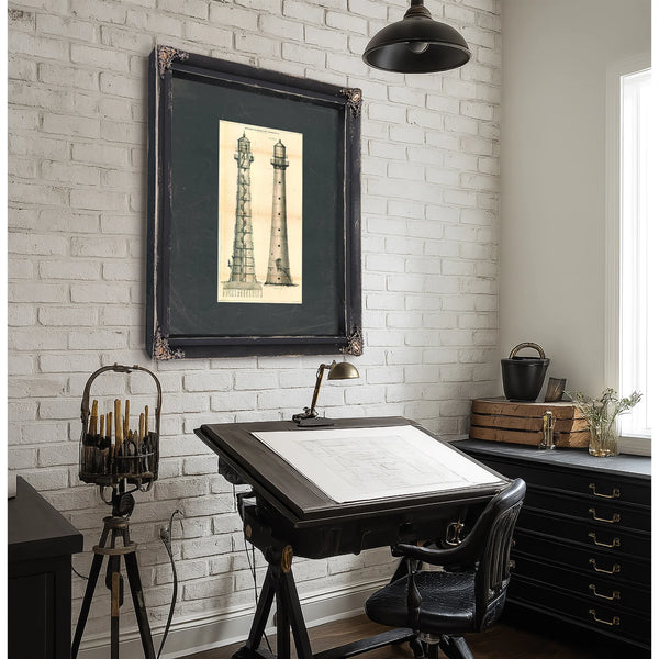 The Iron Sentinel of Cape Canaveral Maritime Engineering Blueprint — Framed Wall Art Room View | Bella Frye