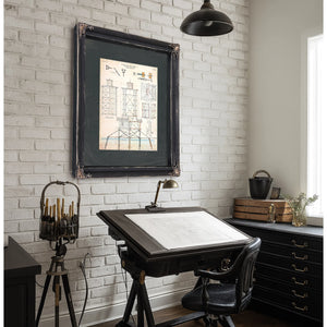 The Keepers Skeleton Brewerton Channel Lighthouse Blueprint — Framed Wall Art Room View | Bella Frye