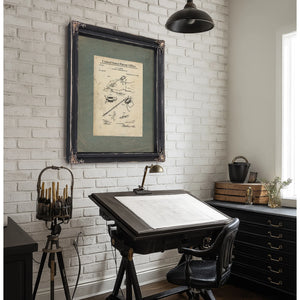 The Tattooists Instrument Patent of the Electric Perforating Pen — Framed Wall Art Room View | Bella Frye