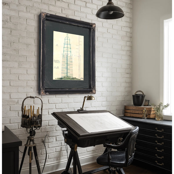 The Keepers Vigil Minots Ledge Lighthouse Blueprintb — Framed Wall Art Room View | Bella Frye