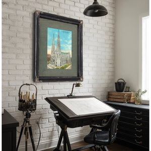 The Gothic Spires of Fifth Avenue a Monument in Stone and Shadow — Framed Wall Art Room View | Bella Frye