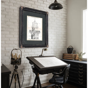The Hatteras Lantern Room Blueprint — Guardian of the Graveyard of the Atlantic — Framed Wall Art Room View | Bella Frye