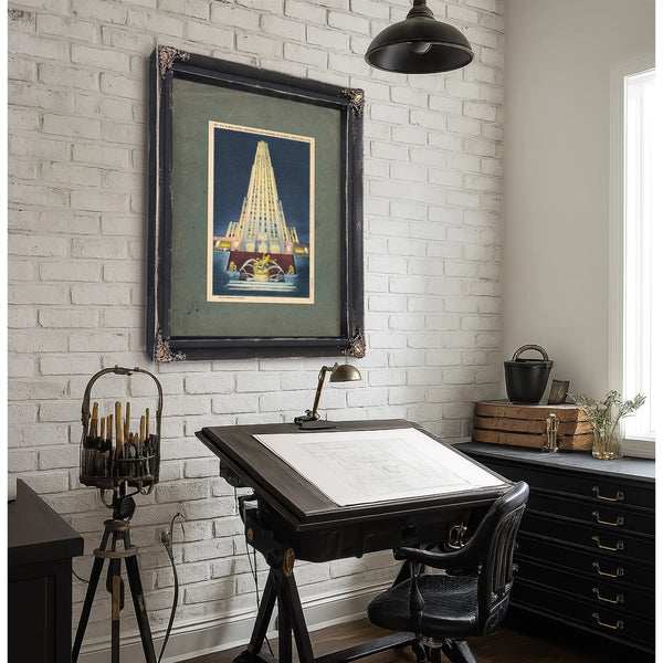 The Prometheus Tower Art Deco Monolith Rising From Manhattans Electric Night — Framed Wall Art Room View | Bella Frye