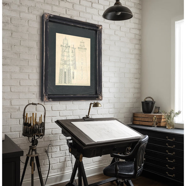 The Stone Sentinel Minots Ledge Lighthouse Engineering Diagrams — Framed Wall Art Room View | Bella Frye