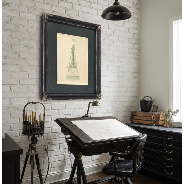 Coffins Patches Lighthouse Blueprint Maritime Architecture of the Florida Reef — Framed Wall Art Room View | Bella Frye