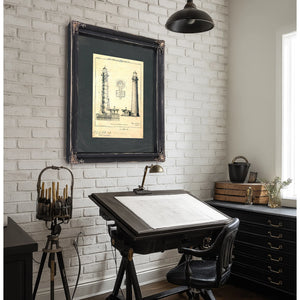 Sand Island Light Station Blueprint the Keepers Vigil — Framed Wall Art Room View | Bella Frye