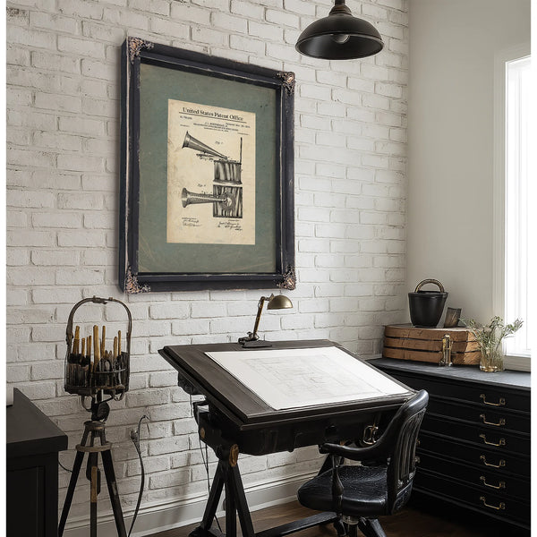 The Schureman Sound Machine Patent Print — Framed Wall Art Room View | Bella Frye