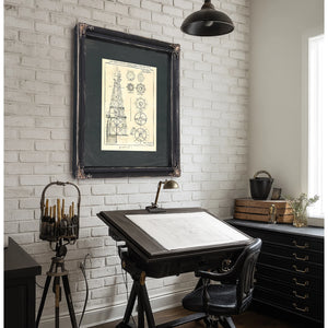 The Iron Sentinels of Trinity Shoal — Lighthouse Engineering Blueprint — Framed Wall Art Room View | Bella Frye