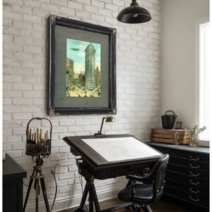 The Iron Sentinel Manhattans Wedge of Progress — Framed Wall Art Room View | Bella Frye