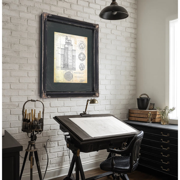 The Keepers Fortress Baltimore Harbor Light Engineering Blueprint — Framed Wall Art Room View | Bella Frye