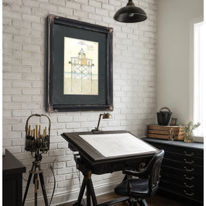 Seven Foot Knoll Lighthouse Blueprint the Sentinels Anatomy — Framed Wall Art Room View | Bella Frye