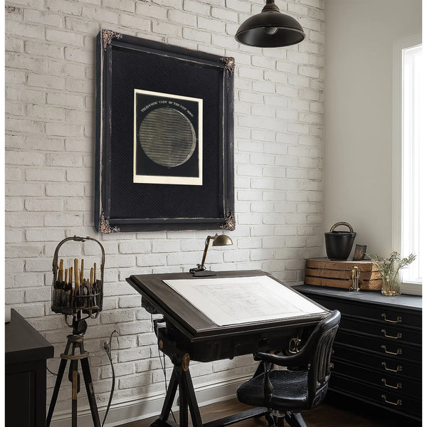 The Dark Side Revealed Smith's Lunar Shadow Study — Framed Wall Art Room View | Bella Frye