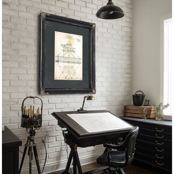 Love Point Lighthouse Blueprint Chesapeake Bay Sentinel Engineering Plans of 1871 — Framed Wall Art Room View | Bella Frye