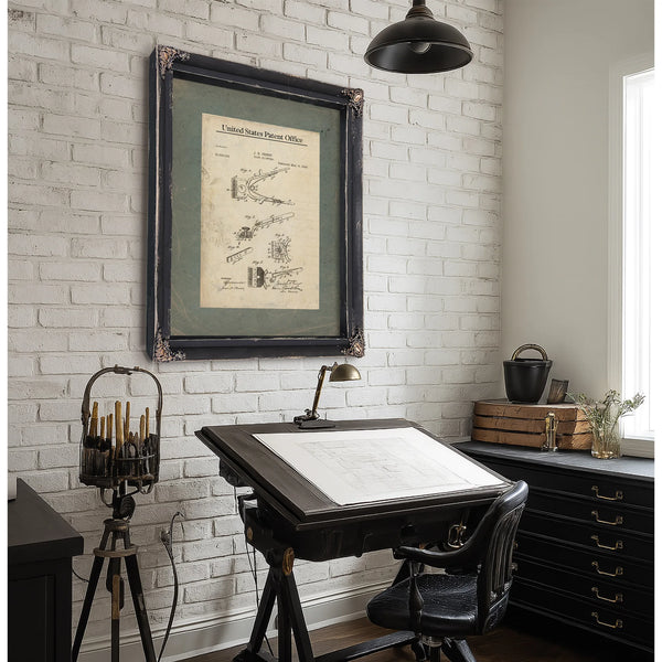 The Barbers Instrument Patent No. 51619 — Framed Wall Art Room View | Bella Frye