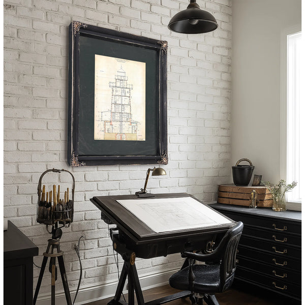 The Keepers Vigil Hooper Island Light Station Blueprint — Framed Wall Art Room View | Bella Frye