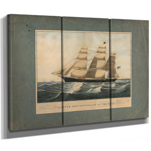 Clipper Ship Sovereign of the Seas lithograph by N Currier dedicated to Donald — Framed Wall Art Room View | Bella Frye