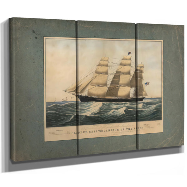 Clipper Ship Sovereign of the Seas lithograph by N Currier dedicated to Donald — Framed Wall Art Room View | Bella Frye