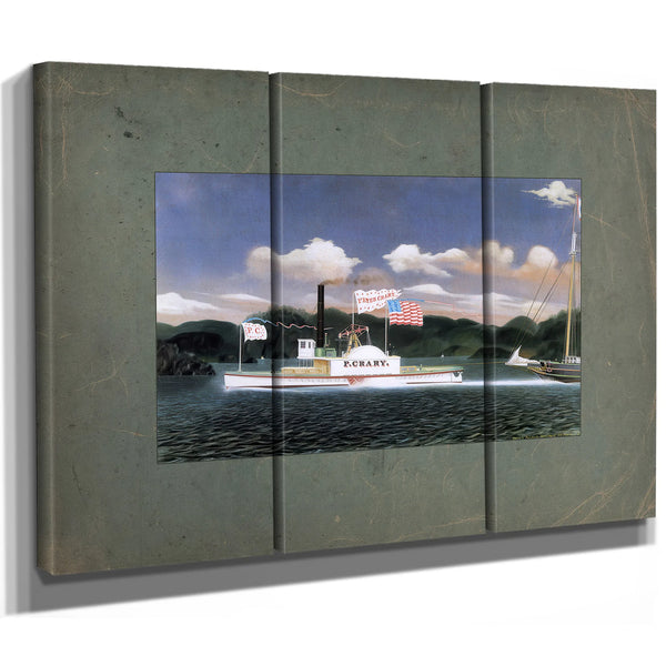 Steamboat Peter Crary on the Hudson River — Framed Wall Art Room View | Bella Frye