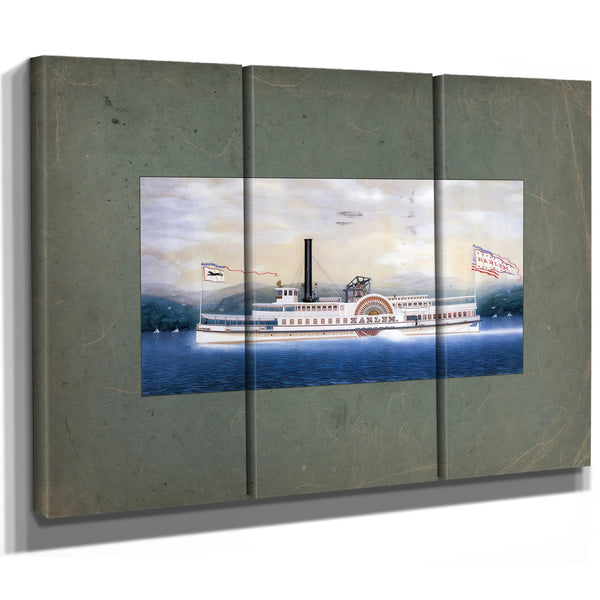 Steamboat Harlem on the Hudson River — Framed Wall Art Room View | Bella Frye