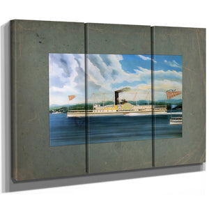 Steamboat C. Vanderbilt on the Hudson River — Framed Wall Art Room View | Bella Frye