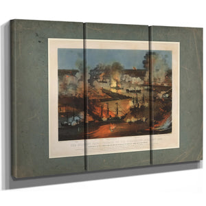 The Splendid Naval Triumph on the Mississippi April 24th 1862 Destruction of — Framed Wall Art Room View | Bella Frye