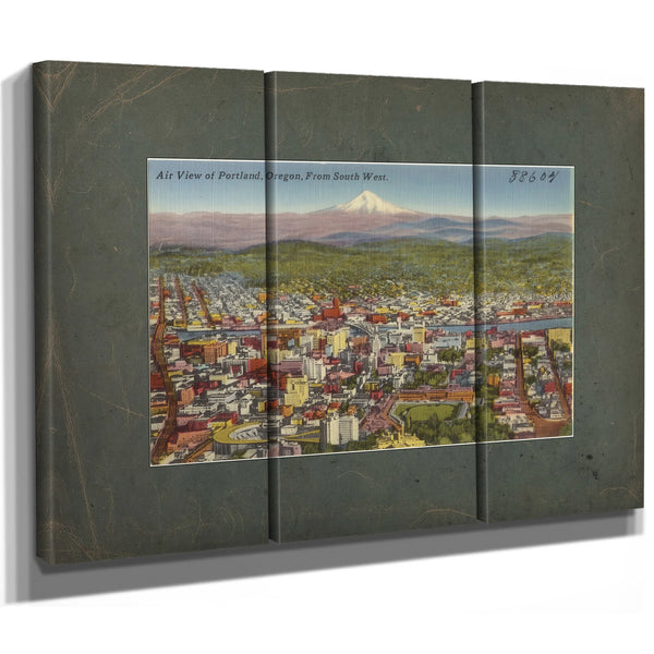 Air View Of Portland Oregon From South West — vintage wall art by Bella Frye