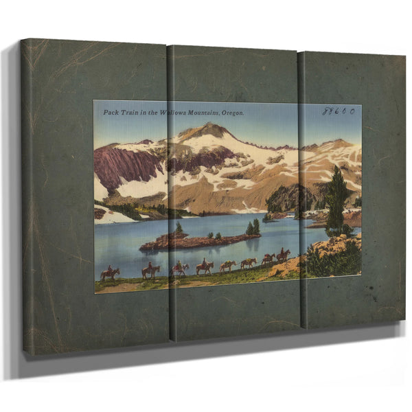 Pack Train In The Wallowa Mountains Oregon — vintage wall art by Bella Frye