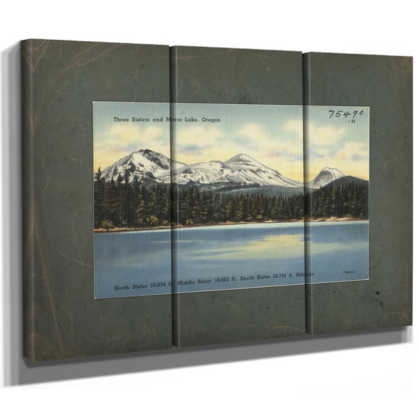 Three Sisters And Mirror Lake Oregon — vintage wall art by Bella Frye