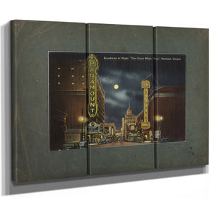 Broadway At Night 'The Great White Way' Portland Oregon — vintage wall art by Bella Frye
