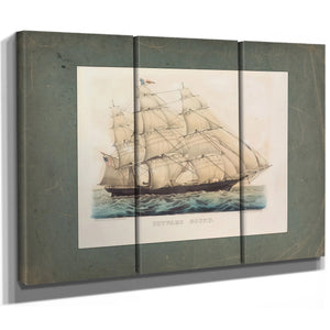 Outward Bound Currier Ives lithograph of a clipper ship under full sail — Framed Wall Art Room View | Bella Frye