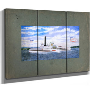 Steamboat Shady Side Hudson River Sidewheel Passenger Steamer — Framed Wall Art Room View | Bella Frye